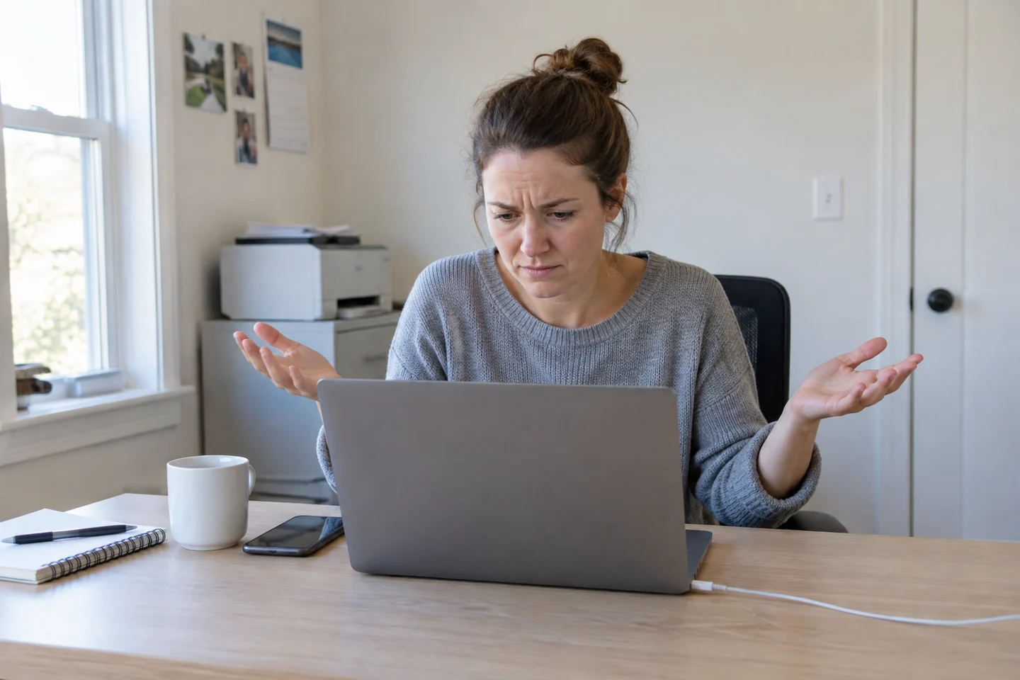 A founder at his desk unsure which business priority to tackle next