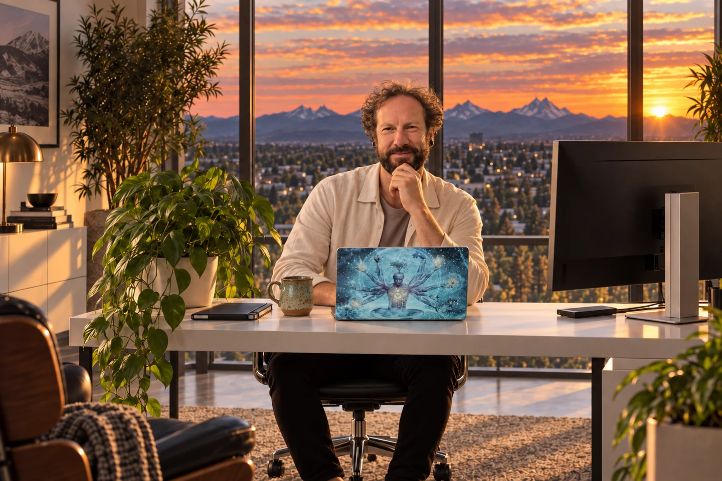 Brandon Huston seated at his desk, ready for a private mentoring conversation